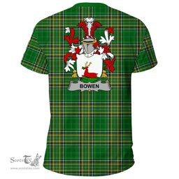 Irish Bowen Coat of Arms Family Crest Ireland T Shirt Irish National Tartan Irish County T Shirts