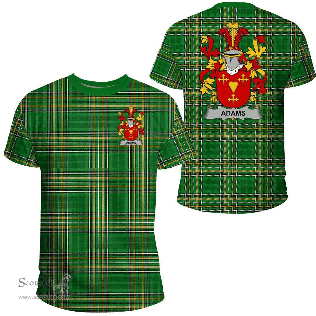 Irish Adams Coat of Arms Family Crest Ireland T Shirt Irish National Tartan Irish County T Shirts