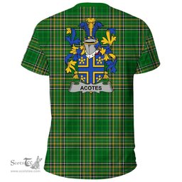 Irish Acotes Coat of Arms Family Crest Ireland T Shirt Irish National Tartan Irish County T Shirts