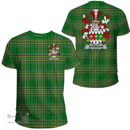 Irish Atkinson Coat of Arms Family Crest Ireland T Shirt Irish National Tartan Irish County T Shirts