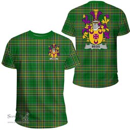 Irish Begg Coat of Arms Family Crest Ireland T Shirt Irish National Tartan Irish County T Shirts