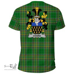 Irish Cooke Coat of Arms Family Crest Ireland T Shirt Irish National Tartan Irish County T Shirts