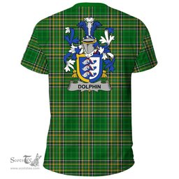 Irish Dolphin or Dolphyn Coat of Arms Family Crest Ireland T Shirt Irish National Tartan Irish County T Shirts