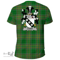 Irish Carey or Cary Coat of Arms Family Crest Ireland T Shirt Irish National Tartan Irish County T Shirts