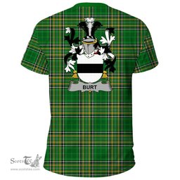 Irish Burt or Birt Coat of Arms Family Crest Ireland T Shirt Irish National Tartan Irish County T Shirts