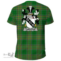 Irish Carleton Coat of Arms Family Crest Ireland T Shirt Irish National Tartan Irish County T Shirts