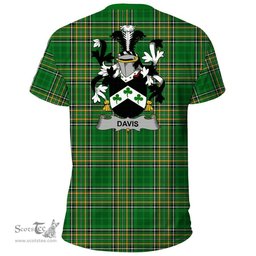 Irish Davis Coat of Arms Family Crest Ireland T Shirt Irish National Tartan Irish County T Shirts