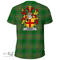 Irish Burke Coat of Arms Family Crest Ireland T Shirt Irish National Tartan Irish County T Shirts