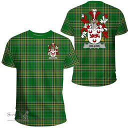 Irish Dillon Coat of Arms Family Crest Ireland T Shirt Irish National Tartan Irish County T Shirts