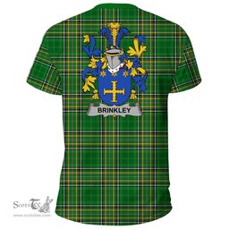 Irish Brinkley Coat of Arms Family Crest Ireland T Shirt Irish National Tartan Irish County T Shirts