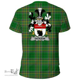 Irish Dickson Coat of Arms Family Crest Ireland T Shirt Irish National Tartan Irish County T Shirts