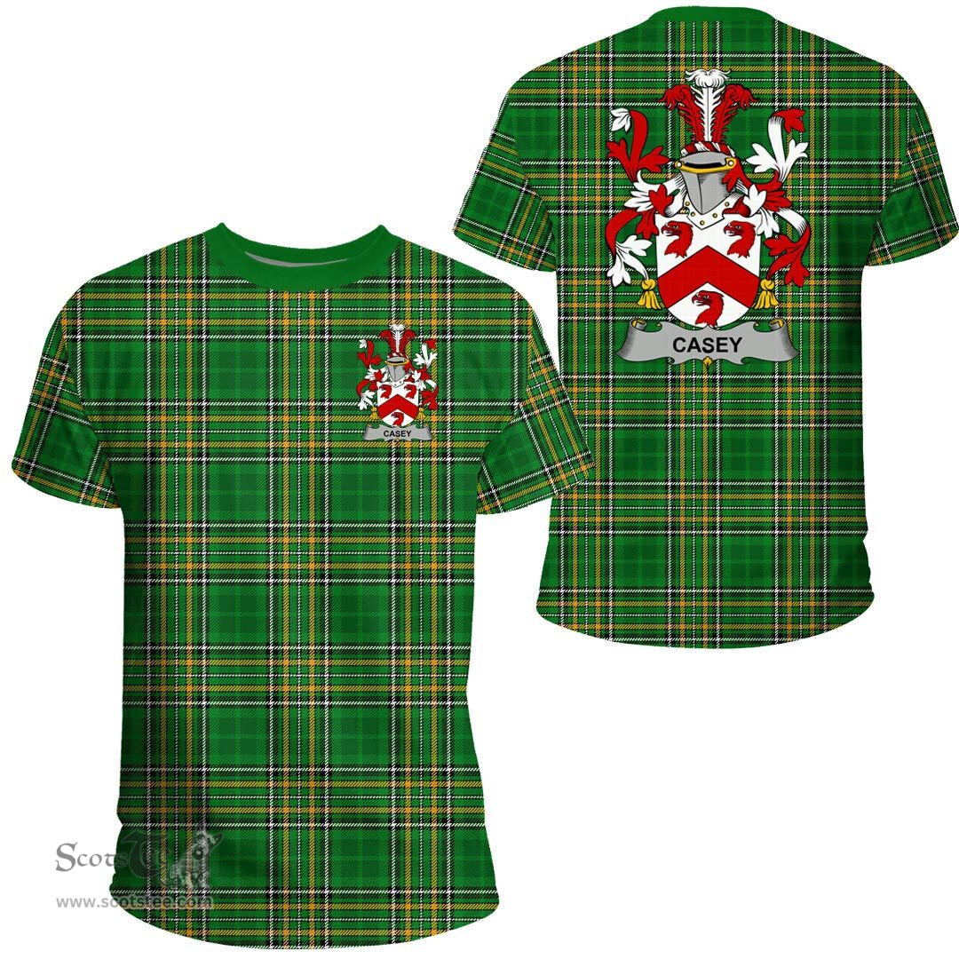 Irish Casey or O'Casey Coat of Arms Family Crest Ireland T Shirt Irish National Tartan Irish County T Shirts