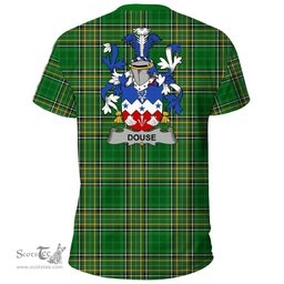 Irish Douse or Dowse Coat of Arms Family Crest Ireland T Shirt Irish National Tartan Irish County T Shirts