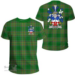Irish Douse or Dowse Coat of Arms Family Crest Ireland T Shirt Irish National Tartan Irish County T Shirts
