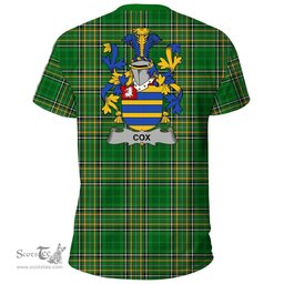 Irish Cox Coat of Arms Family Crest Ireland T Shirt Irish National Tartan Irish County T Shirts