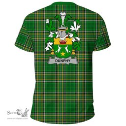 Irish Dunphy (Middle Temple - Burke's) Coat of Arms Family Crest Ireland T Shirt Irish National Tartan Irish County T Shirts