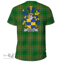 Irish Cusack Coat of Arms Family Crest Ireland T Shirt Irish National Tartan Irish County T Shirts