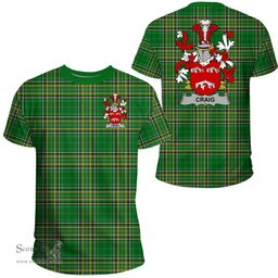 Irish Craig Coat of Arms Family Crest Ireland T Shirt Irish National Tartan Irish County T Shirts