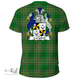 Irish Campbell Coat of Arms Family Crest Ireland T Shirt Irish National Tartan Irish County T Shirts