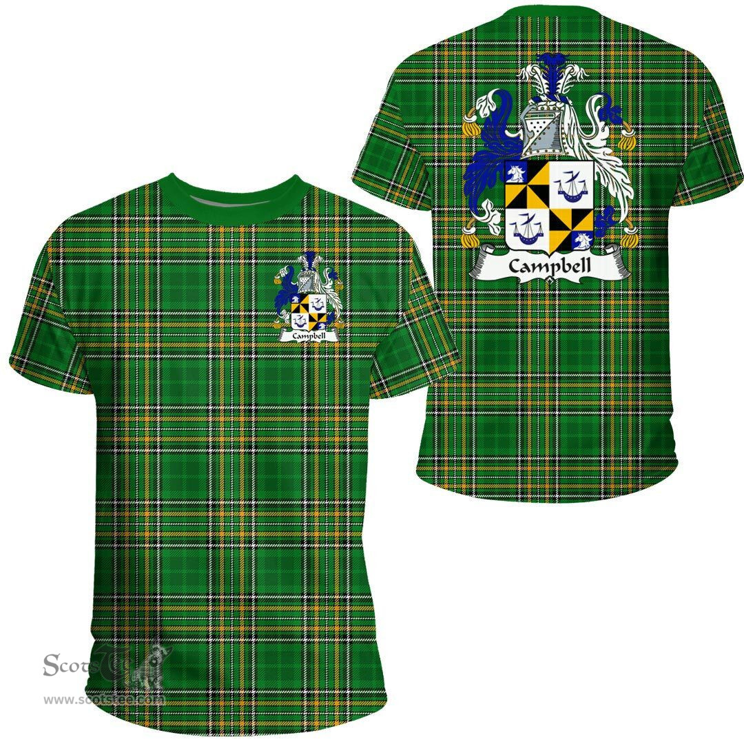 Irish Campbell Coat of Arms Family Crest Ireland T Shirt Irish National Tartan Irish County T Shirts