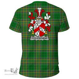 Irish Fitz-Stephens Coat of Arms Family Crest Ireland T Shirt Irish National Tartan Irish County T Shirts