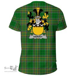 Irish Harvey or Hervey Coat of Arms Family Crest Ireland T Shirt Irish National Tartan Irish County T Shirts