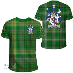 Irish Fulton Coat of Arms Family Crest Ireland T Shirt Irish National Tartan Irish County T Shirts