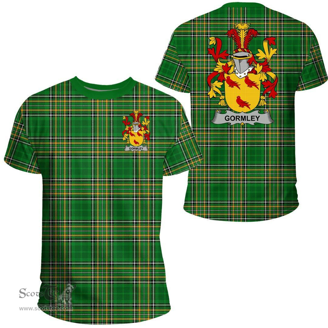 Irish Gormley or O'Gormley Coat of Arms Family Crest Ireland T Shirt Irish National Tartan Irish County T Shirts