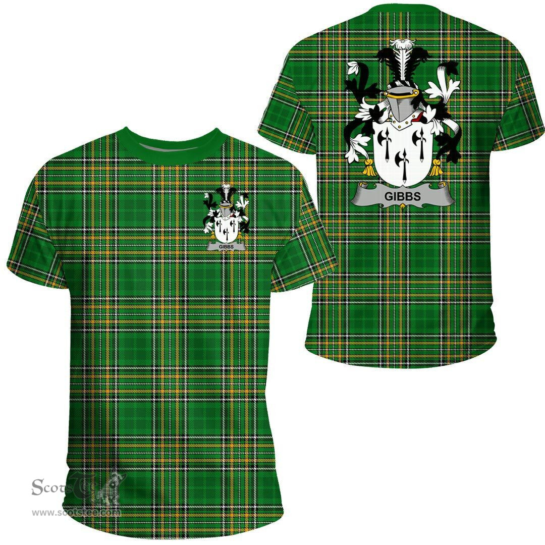 Irish Gibbs Coat of Arms Family Crest Ireland T Shirt Irish National Tartan Irish County T Shirts