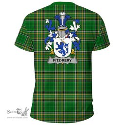 Irish Fitz-Rery Coat of Arms Family Crest Ireland T Shirt Irish National Tartan Irish County T Shirts