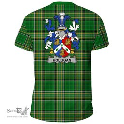 Irish Holligan or O'Halligan Coat of Arms Family Crest Ireland T Shirt Irish National Tartan Irish County T Shirts