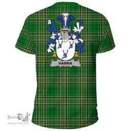 Irish Hanna or O'Hanna Coat of Arms Family Crest Ireland T Shirt Irish National Tartan Irish County T Shirts