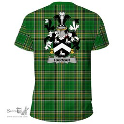 Irish Harman Coat of Arms Family Crest Ireland T Shirt Irish National Tartan Irish County T Shirts
