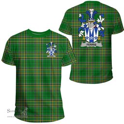 Irish Ferris Coat of Arms Family Crest Ireland T Shirt Irish National Tartan Irish County T Shirts