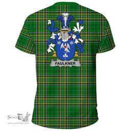Irish Faulkner Coat of Arms Family Crest Ireland T Shirt Irish National Tartan Irish County T Shirts