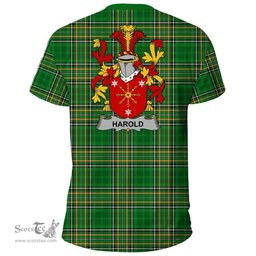 Irish Harold or Harrell Coat of Arms Family Crest Ireland T Shirt Irish National Tartan Irish County T Shirts