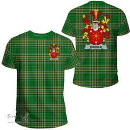 Irish Harold or Harrell Coat of Arms Family Crest Ireland T Shirt Irish National Tartan Irish County T Shirts