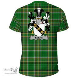 Irish Evers Coat of Arms Family Crest Ireland T Shirt Irish National Tartan Irish County T Shirts