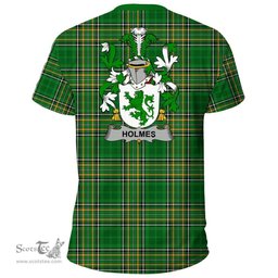 Irish Holmes Coat of Arms Family Crest Ireland T Shirt Irish National Tartan Irish County T Shirts