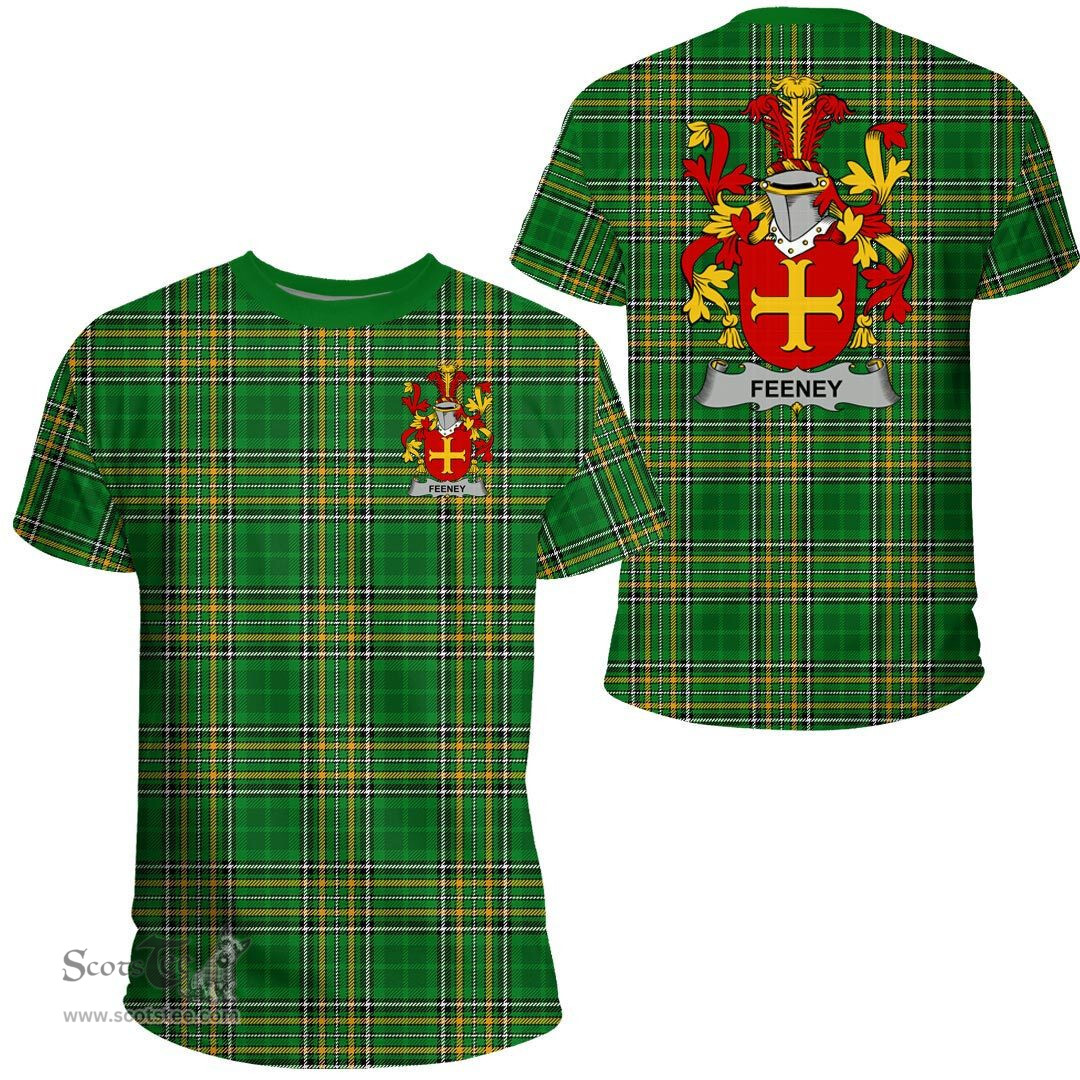Irish Feeney or O'Feney Coat of Arms Family Crest Ireland T Shirt Irish National Tartan Irish County T Shirts