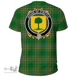 Irish House of O'BOYLE Coat of Arms Family Crest Ireland T Shirt Irish National Tartan Irish County T Shirts