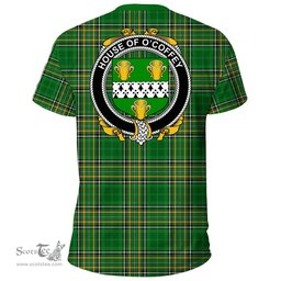 Irish House of O'COFFEY Coat of Arms Family Crest Ireland T Shirt Irish National Tartan Irish County T Shirts