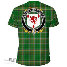 Irish House of MACGEOGHEGAN Coat of Arms Family Crest Ireland T Shirt Irish National Tartan Irish County T Shirts