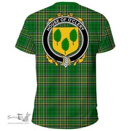 Irish House of O'CLERY Coat of Arms Family Crest Ireland T Shirt Irish National Tartan Irish County T Shirts