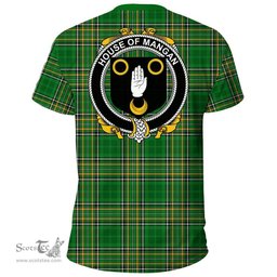 Irish House of MANGAN Coat of Arms Family Crest Ireland T Shirt Irish National Tartan Irish County T Shirts