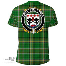 Irish House of MACKEOWN Coat of Arms Family Crest Ireland T Shirt Irish National Tartan Irish County T Shirts