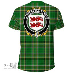 Irish House of MACCLANCY Coat of Arms Family Crest Ireland T Shirt Irish National Tartan Irish County T Shirts