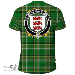 Irish House of MACCOGHLAN Coat of Arms Family Crest Ireland T Shirt Irish National Tartan Irish County T Shirts