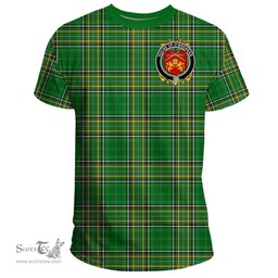 Irish House of O'BRENNAN (Ossory) Coat of Arms Family Crest Ireland T Shirt Irish National Tartan Irish County T Shirts