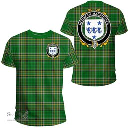 Irish House of MACAULIFFE Coat of Arms Family Crest Ireland T Shirt Irish National Tartan Irish County T Shirts